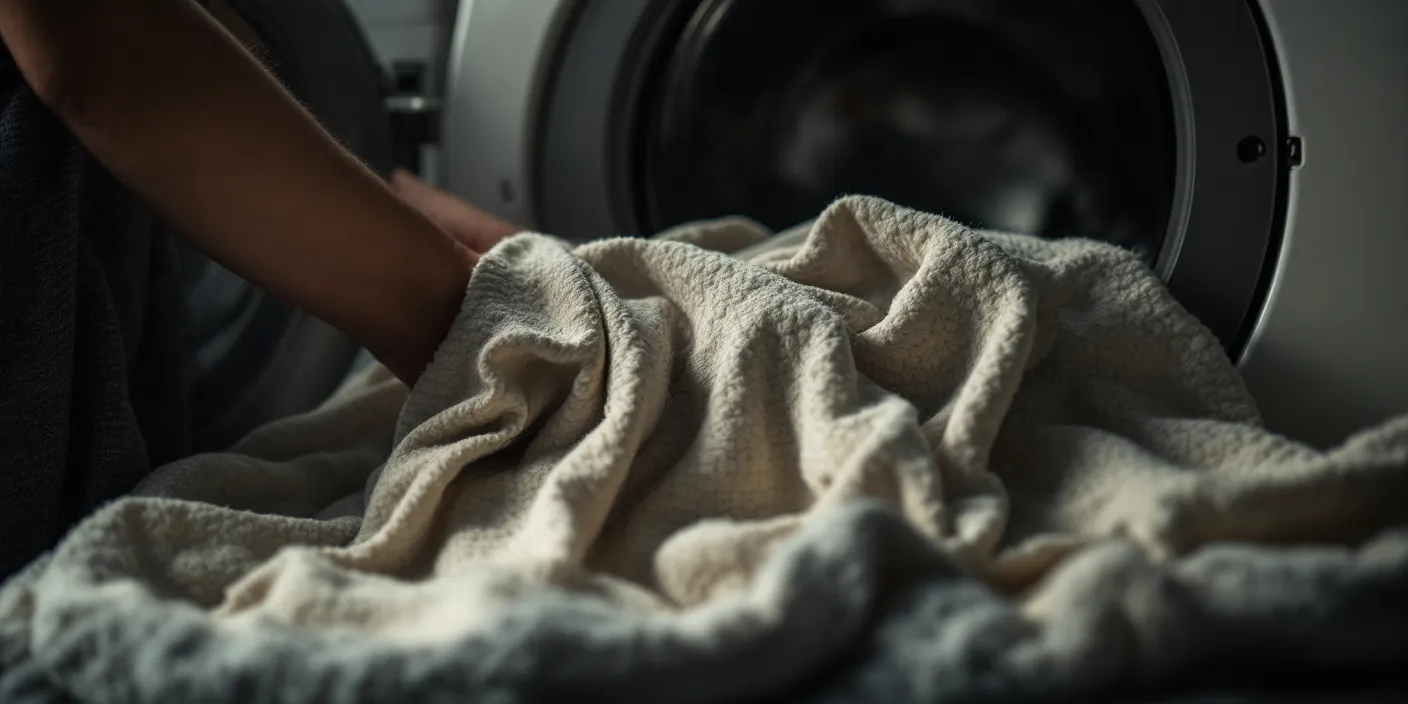 Choisir le programme (cycle laine ou délicat, température maximale 30°C, durée courte et peu de frottements)