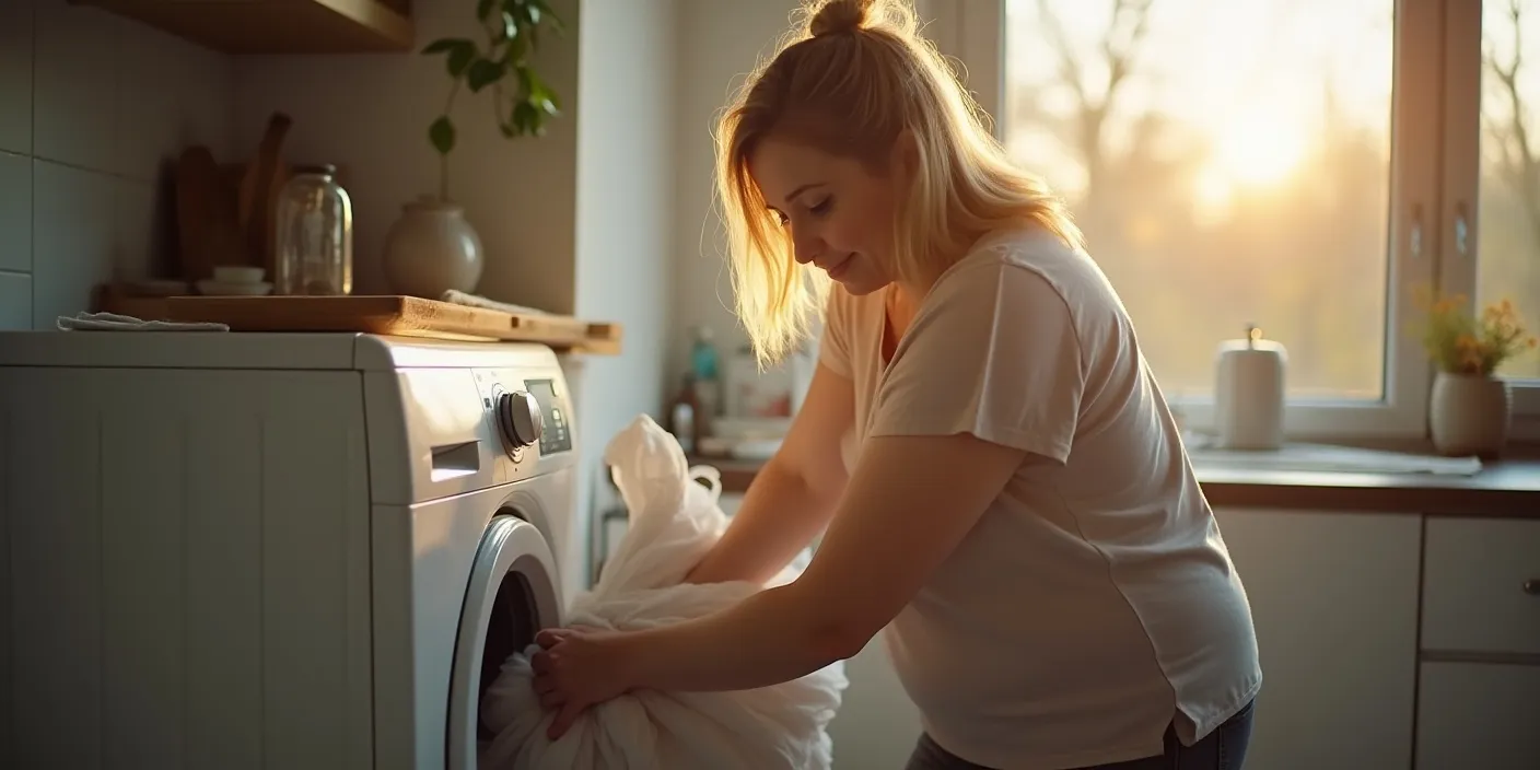 Le lavage machine & séchage tambour (préserver le gonflant, balles de séchage)
