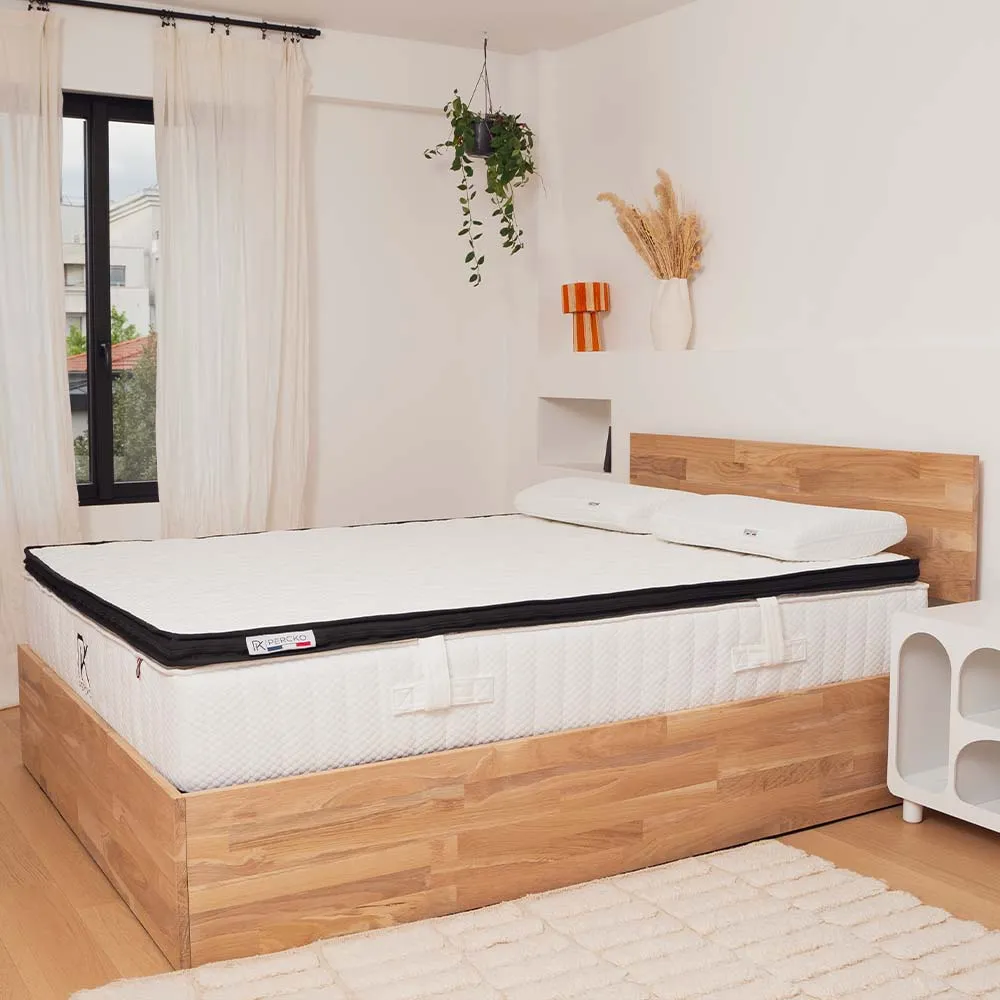 Percko Matelas Signature, matelas hybride de 32 cm avec surmatelas réversible intégré