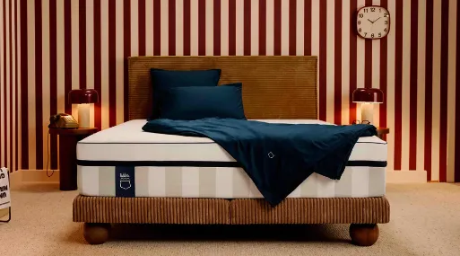 Tediber Hybride Infinite, matelas hybride de 31 cm à 9 couches avec mousse graphite et micro-ressorts 7 zones
