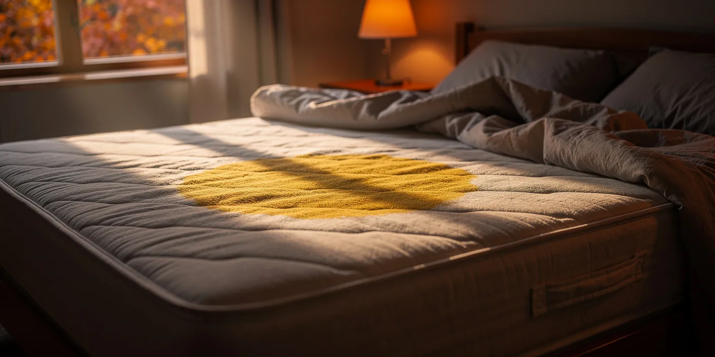 Une auréole jaune (transpiration, urine ou vieillissement du garnissage)